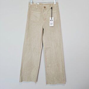 OAT New York Wide Leg Jeans High Rise 27 Cream Neutral NWT